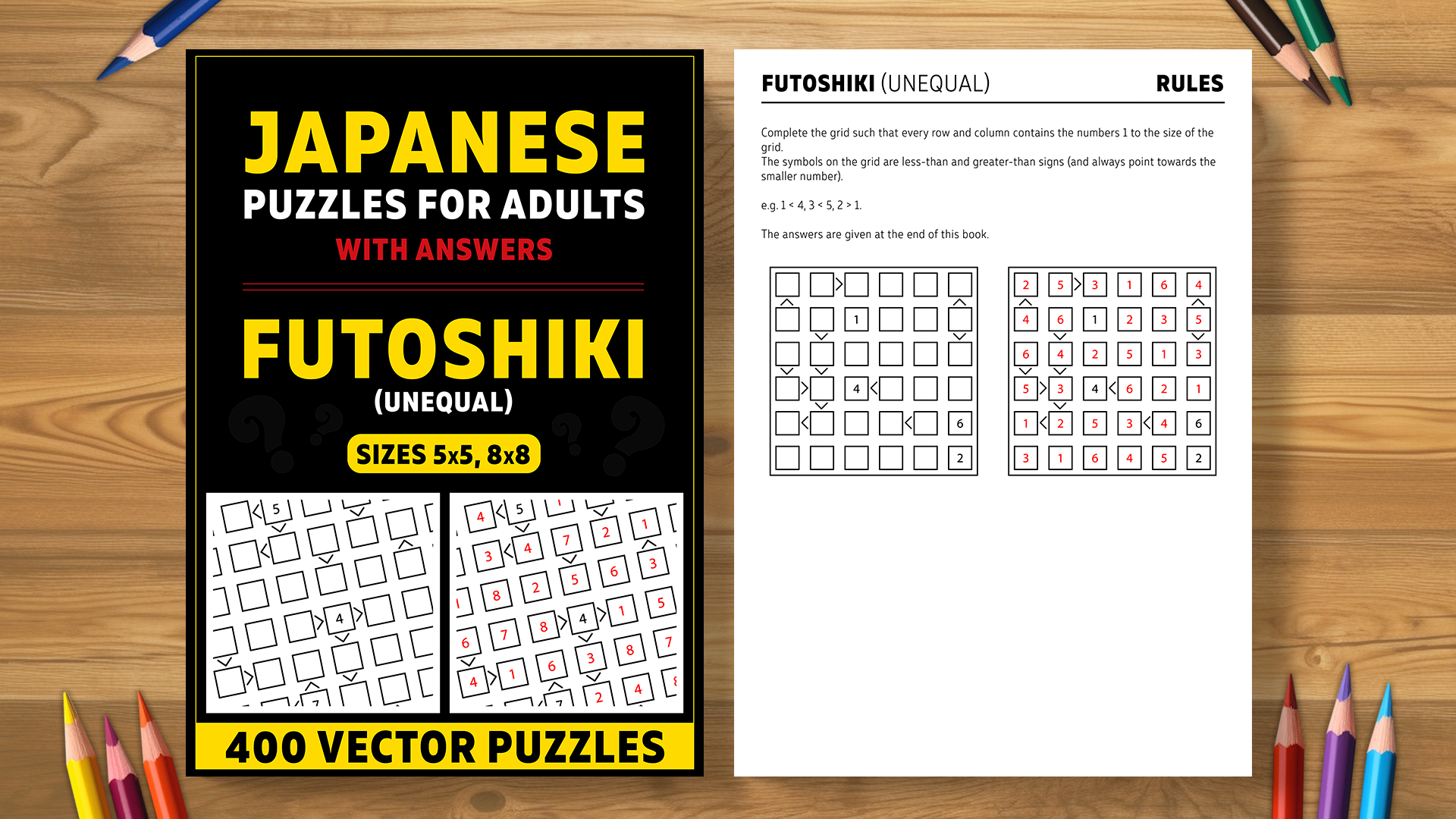 Futoshiki (Unequal) - 400 vector puzzles