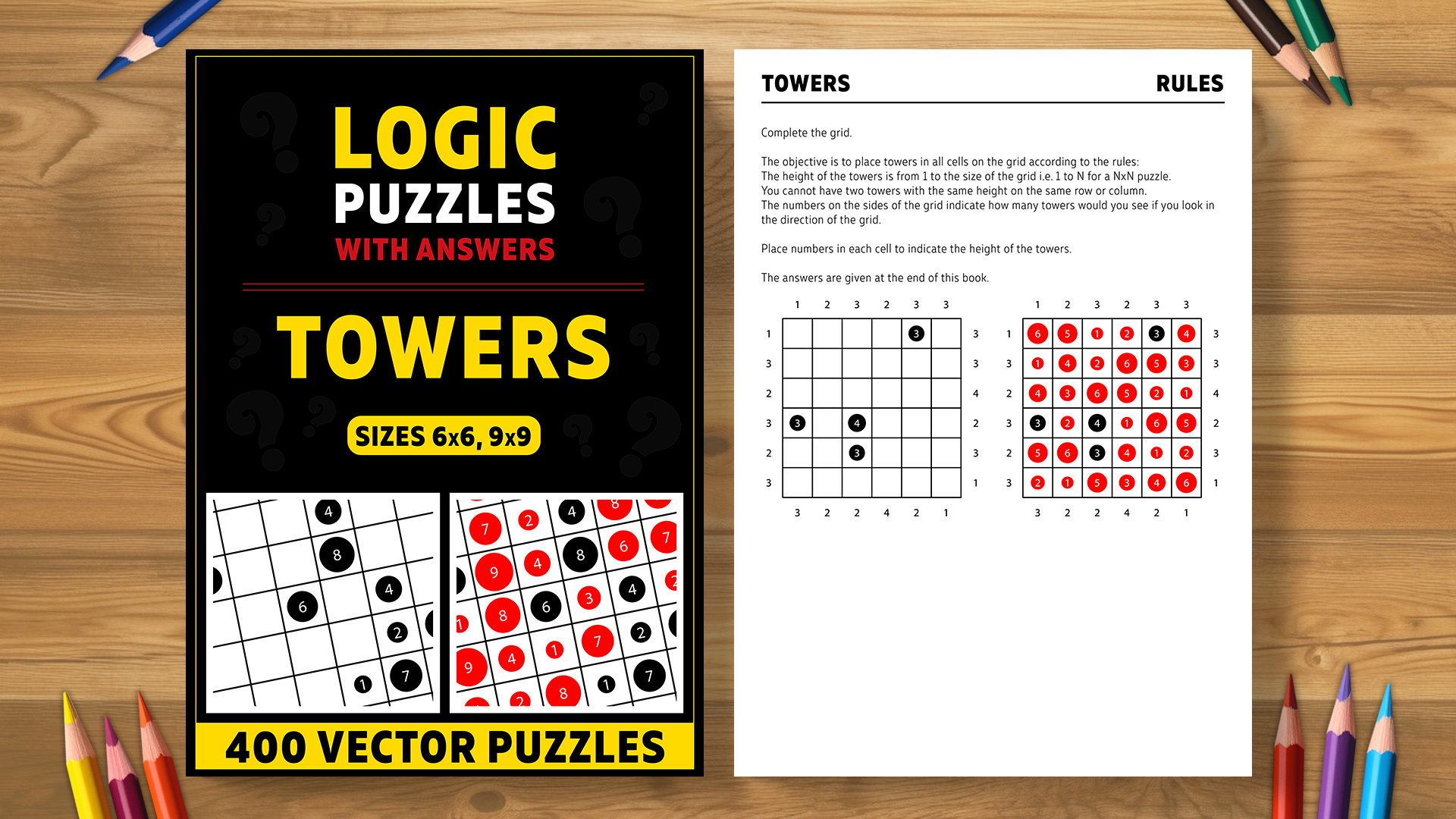 Towers - 400 Japanese vector puzzles