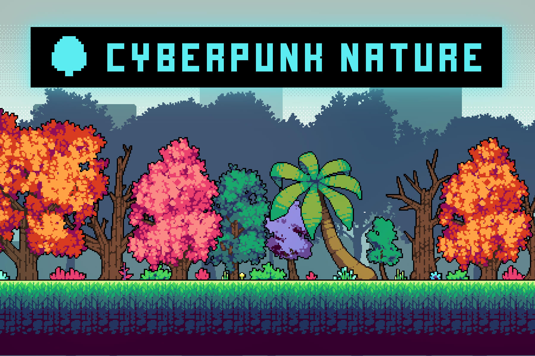 Trees and Bushes Pixel Art Asset Pack by Free Game Assets (GUI, Sprite