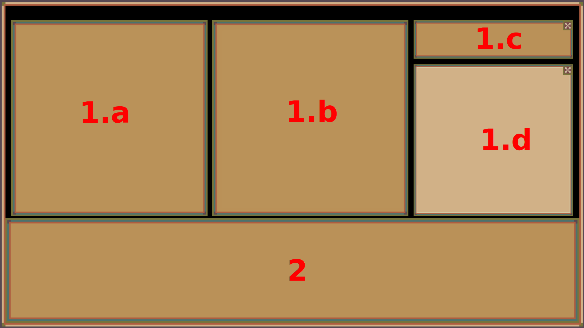 Each panel can hold various windows, enabling a centralized, compact way to display extensive information within a confined space.