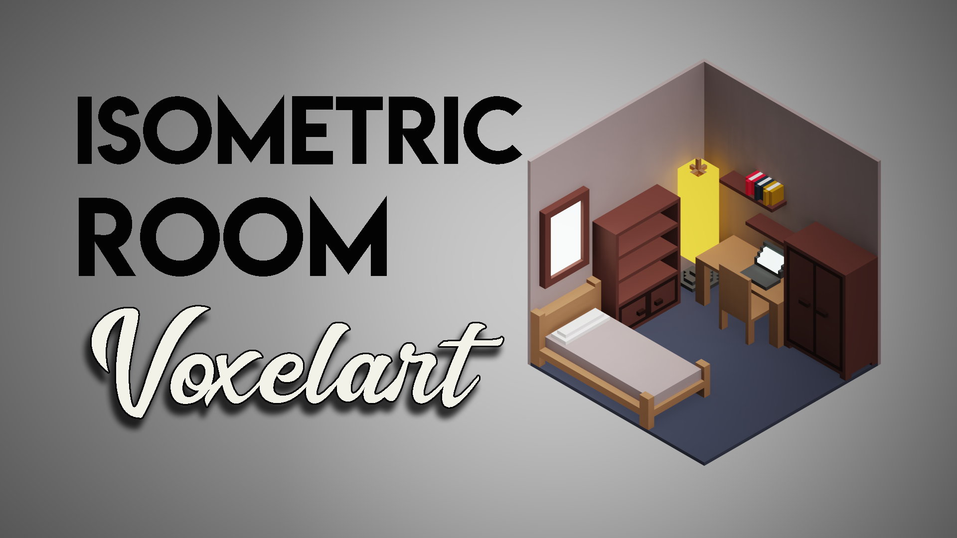 Free isometric voxel room : Estructure and furnitures