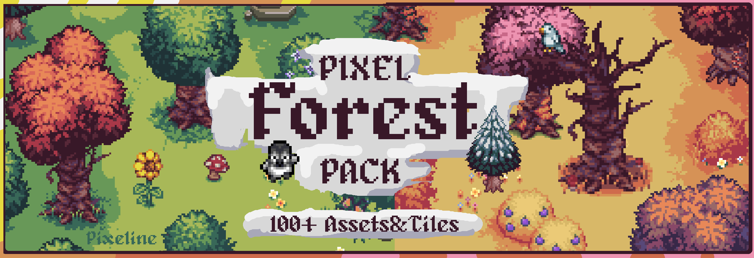 Pixel Art Forest Asset Pack + Tileset Top Down