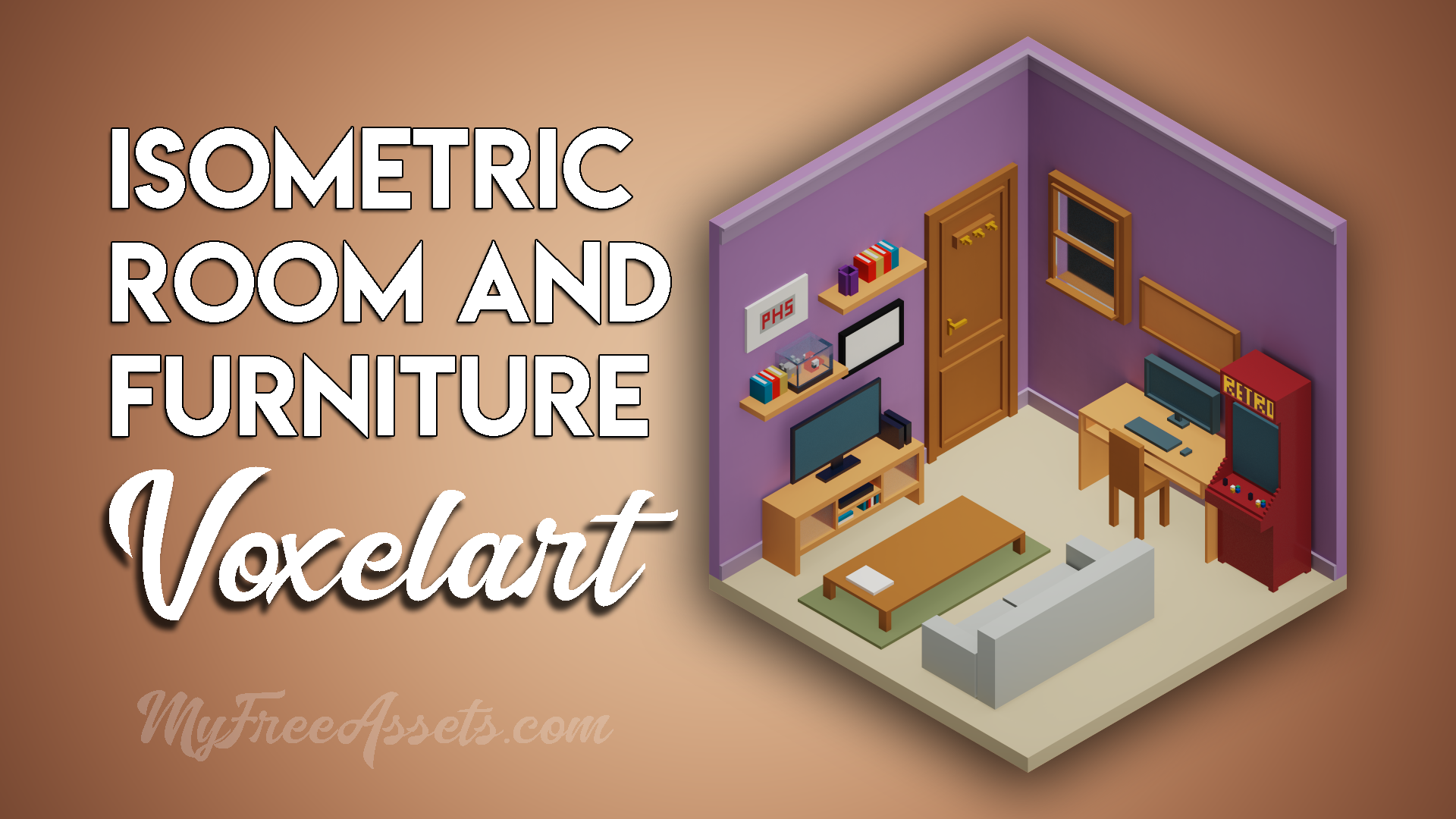 Isometric voxel room furniture .png