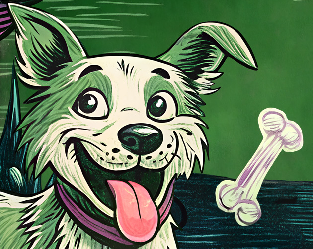 Dog's happiness: Catch the bones!