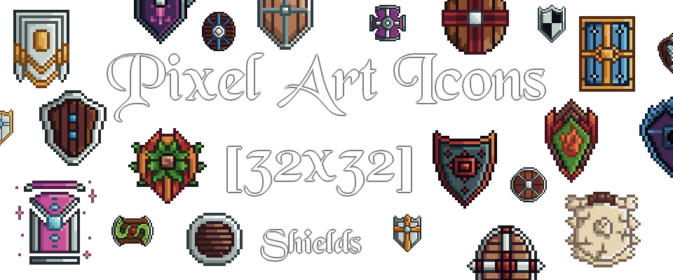 Pixel Art Shields - Icons