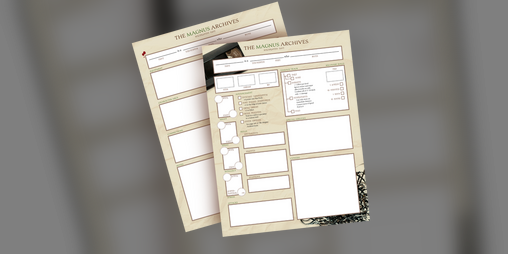 Cover image for The Magnus Archives RPG Alternate Character Sheets