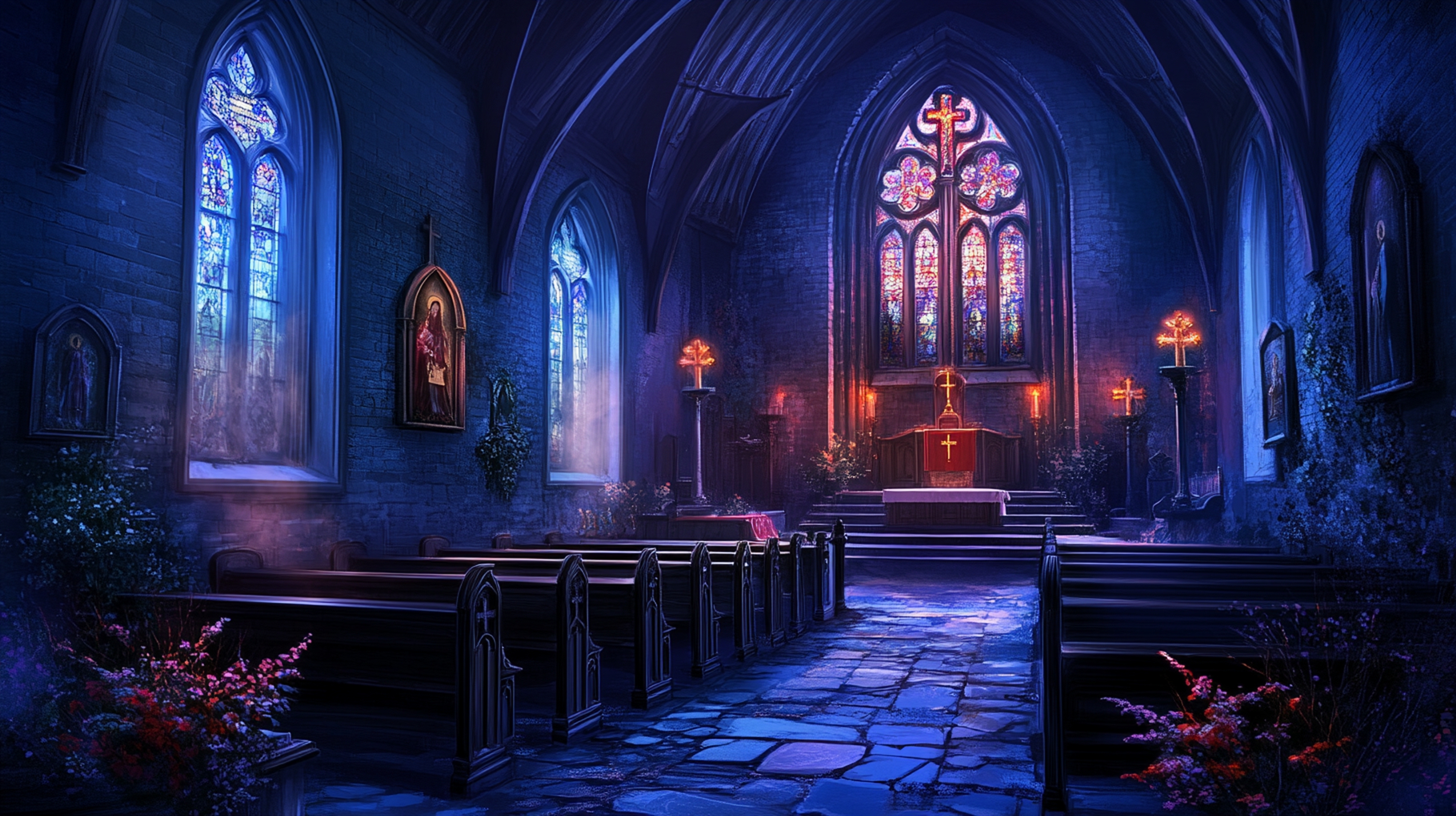 FREE HORROR CURSED CHURCH VN BACKGROUNDS