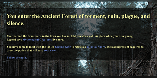 Cover image for Super Magical Fantasy Journey Quest, A Twine RPG