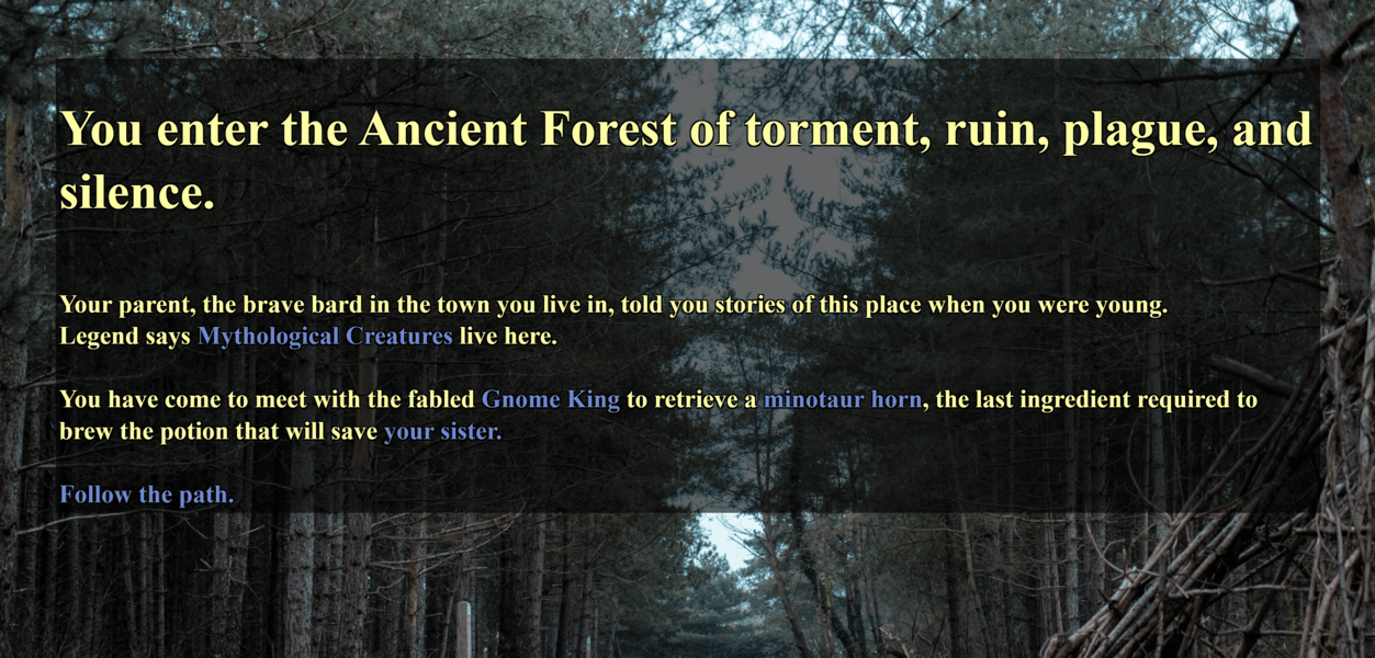Cover image for Super Magical Fantasy Journey Quest, A Twine RPG