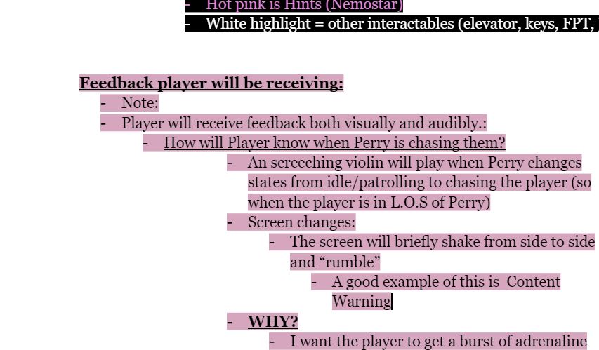 Feedback Player will be receiving