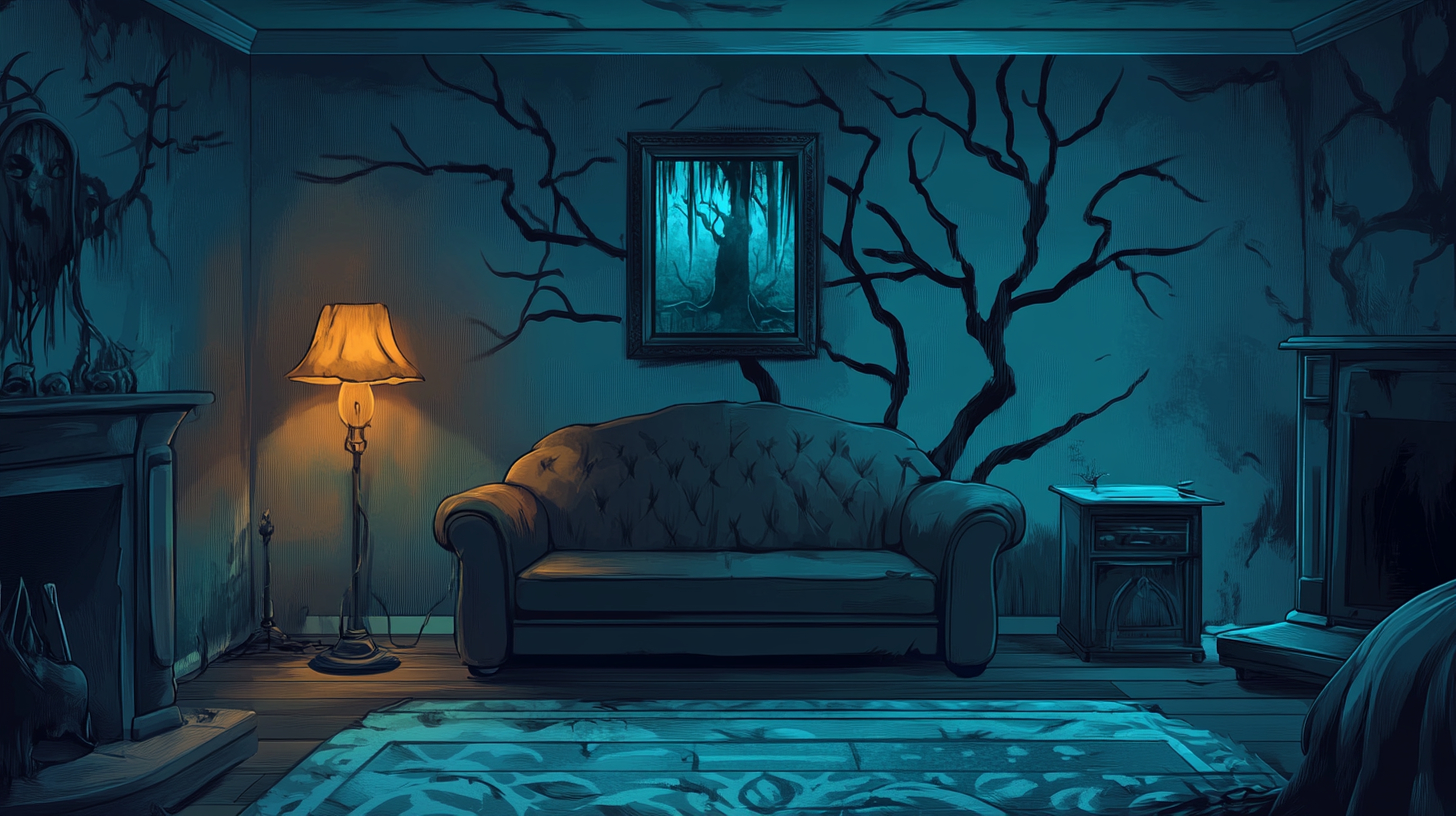 FREE HORROR LIVING ROOM VN BACKGROUNDS