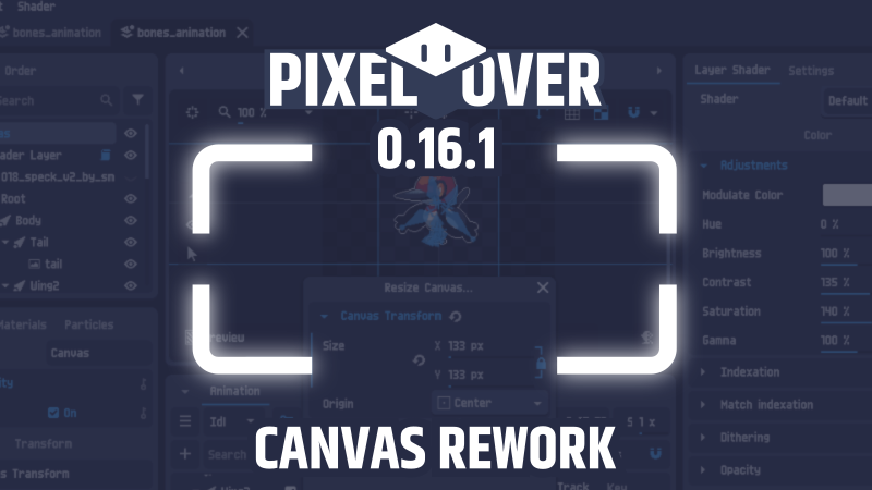 PixelOver 0.16.1 - Canvas rework devlog preview