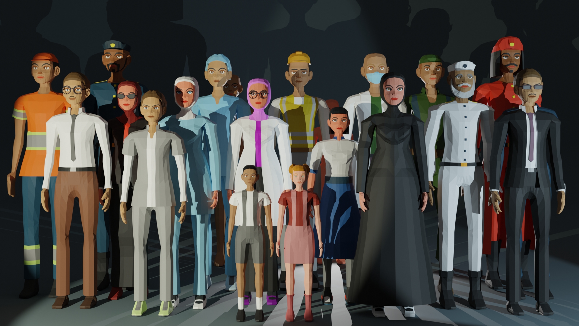 Low Poly 3D Characters Models Packs