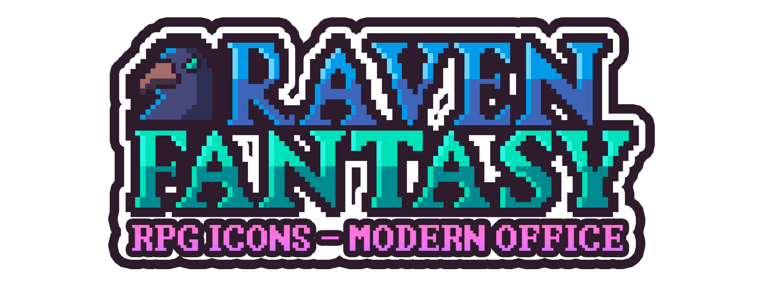 Raven Fantasy - Pixel Art RPG Icons - Modern Office