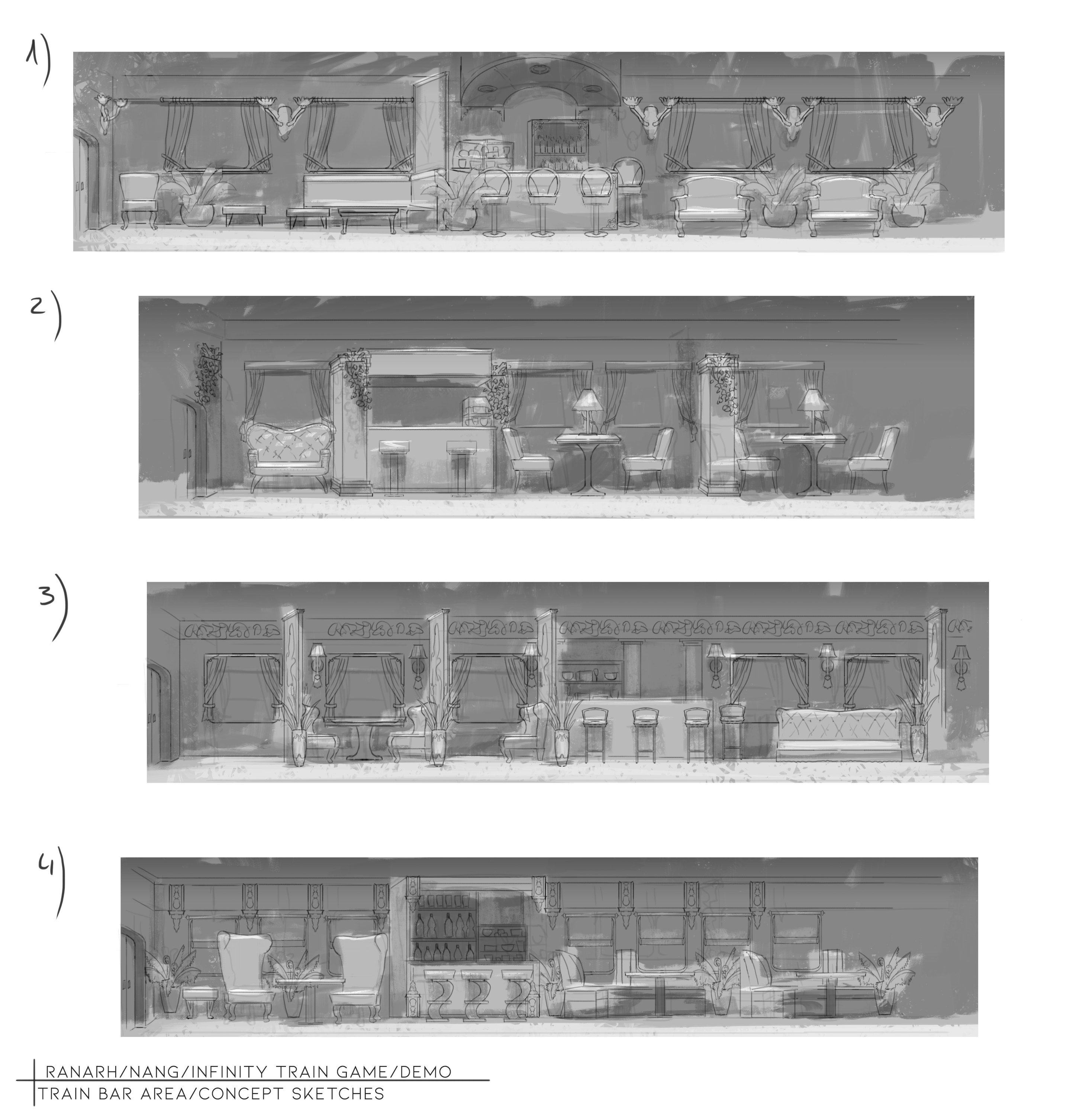 Train bar area concepts