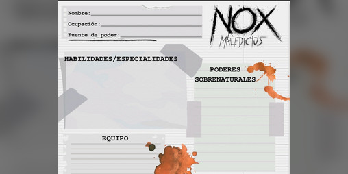 Cover image for Hoja de personaje para NOX