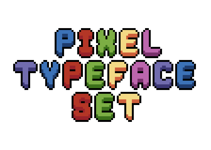 Pixel Typeface Set – Letters, Numbers & Symbols