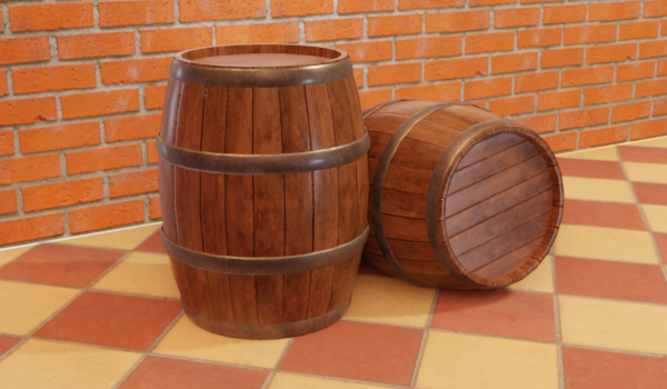 Wood Barrel - Industrial Props