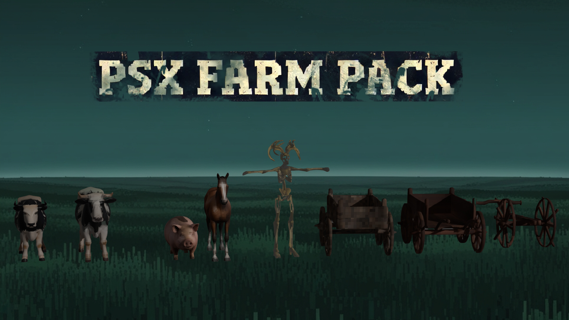 PSX Farm Pack - Animals and tools for 3D Games