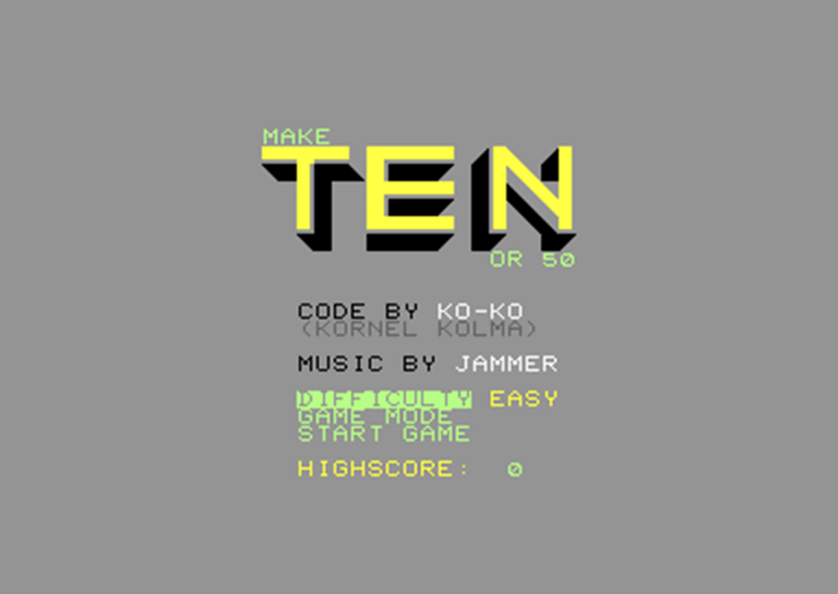 Cover image for Make 10 or 50 (Commodore 64, Commodore Plus/4)