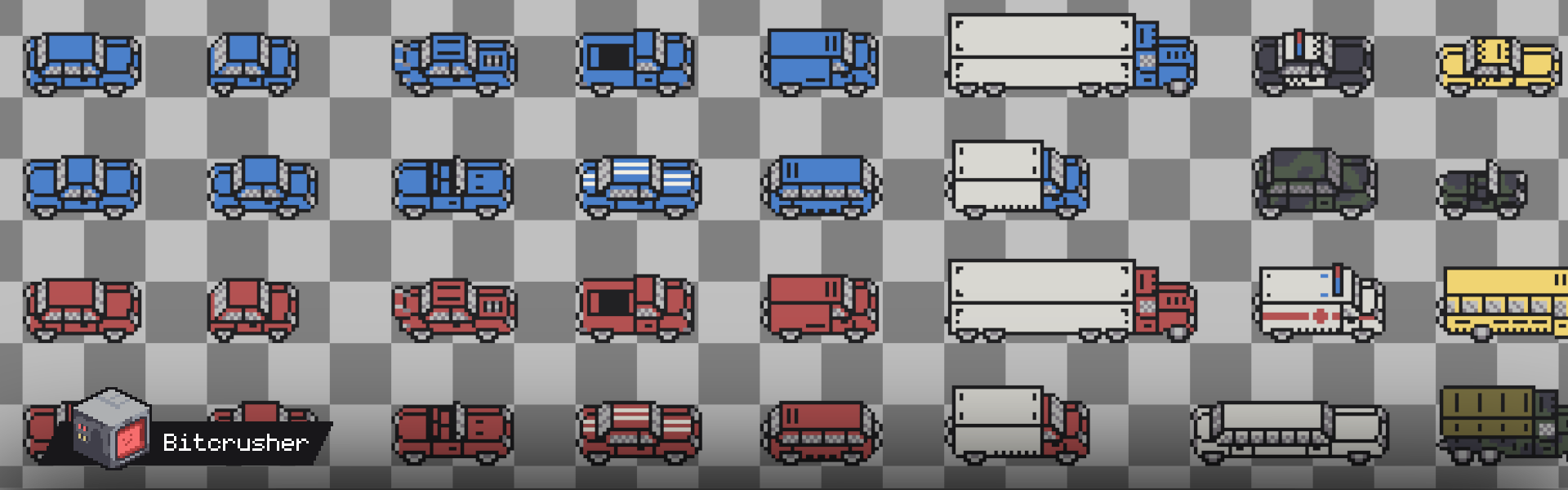 Simple Pixel Art Cars & Trucks