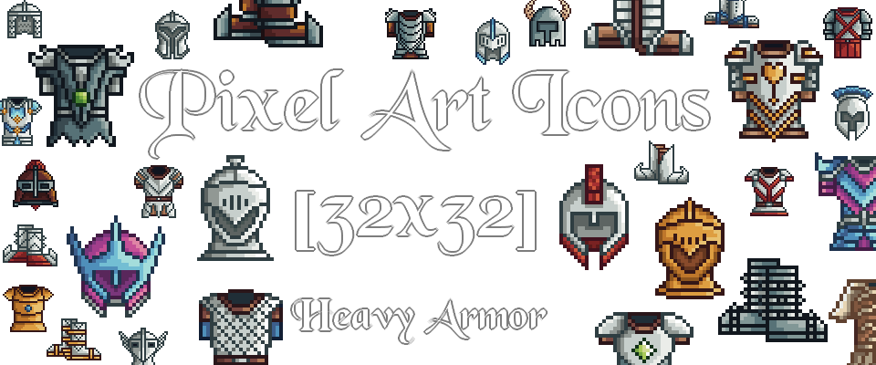 Pixel Art Heavy Armor - Icons