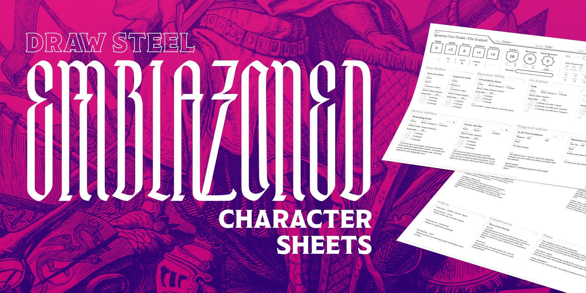 Emblazoned Character Sheets for Draw Steel