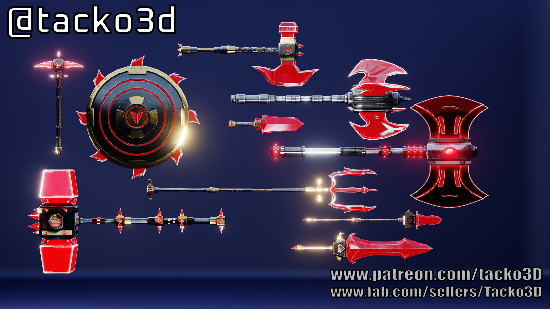 Dark Fantasy Weapons Pack Unreal Unity FBX