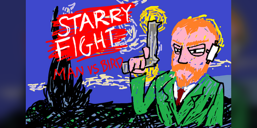 Cover image for Starry Fight - Man vs Bird