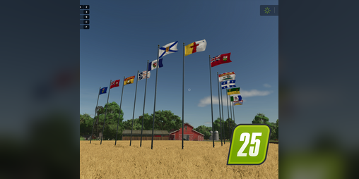 Cover image for FS25 Canadian Provinces & Territories Flags Pack