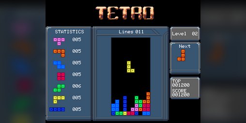 Cover image for Tetro - A Tetris clone for MS-DOS
