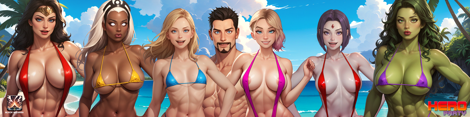 Hero Party - The VN for Gamer Playboys  (v0.5 Free Build)