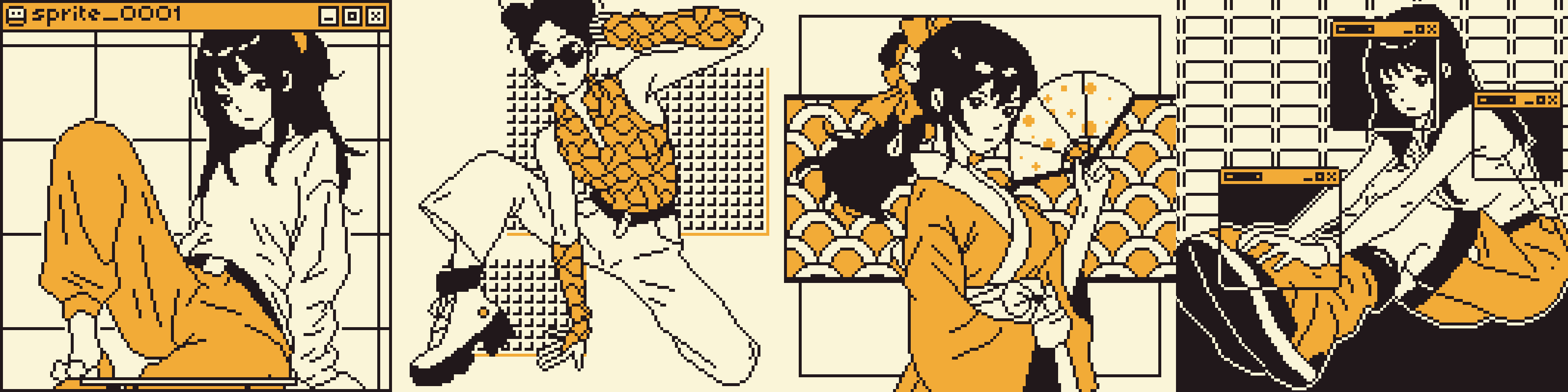 Pixel Anime Girls Drawings - 2