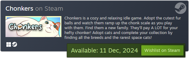 Wishlist Chonkers on Steam!