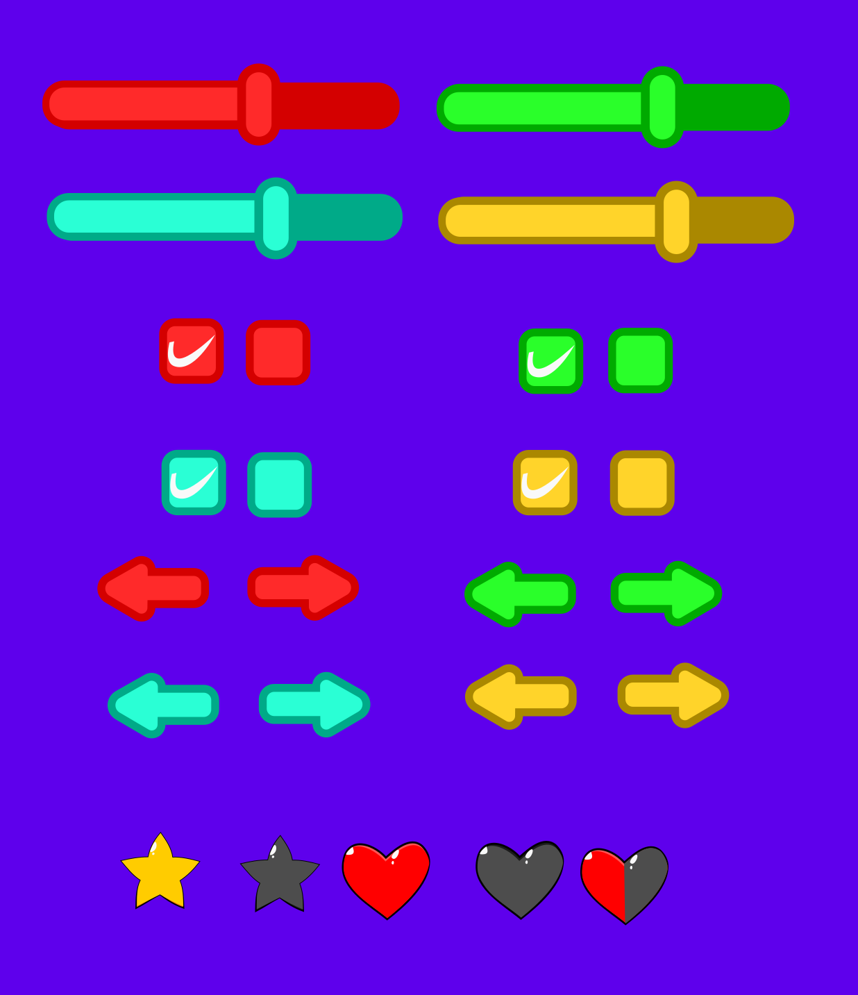 Vector GUI pack | 4 color theme by piyush45