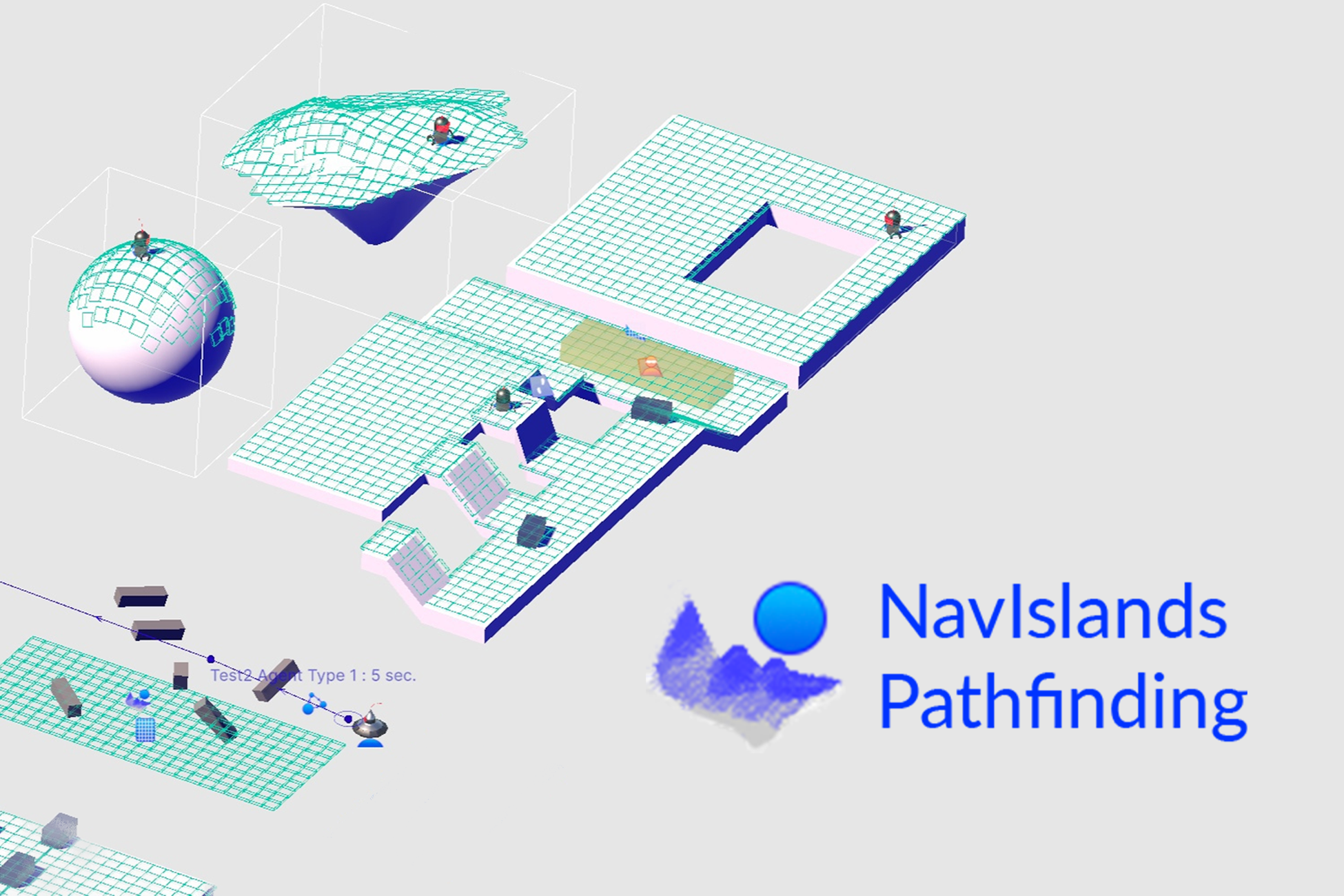 [Unity] NavIslands Pathfinding — with Flying AI & Patrol