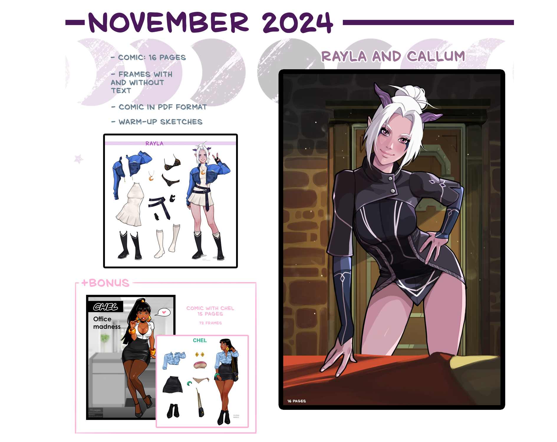 Cover image for Patreon reward. November 2024. 18+