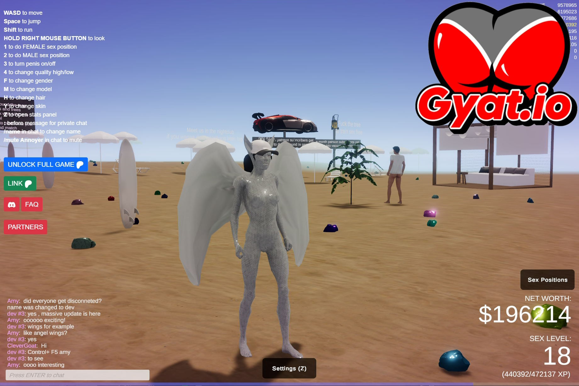 Kitsune Ears & Wings in Gyat.io