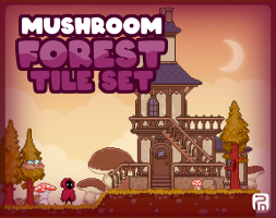 Mushroom House Interior (Pixel Art) by Penzilla