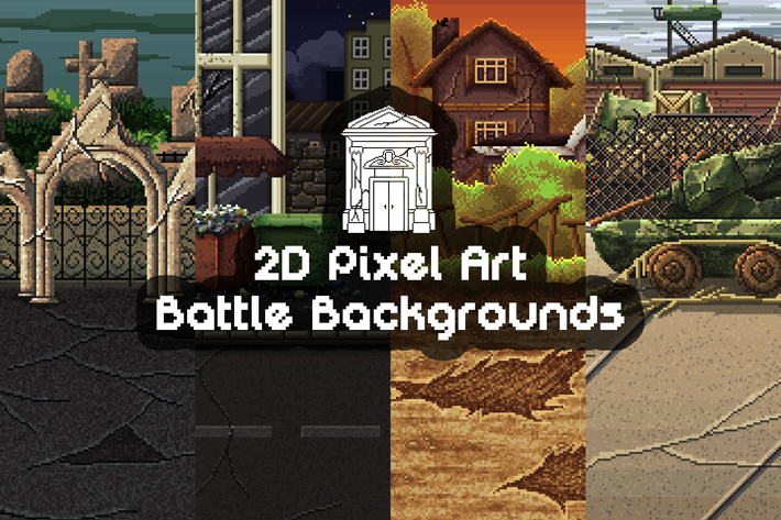 Battle Backgrounds Pixel Art, Game Assets