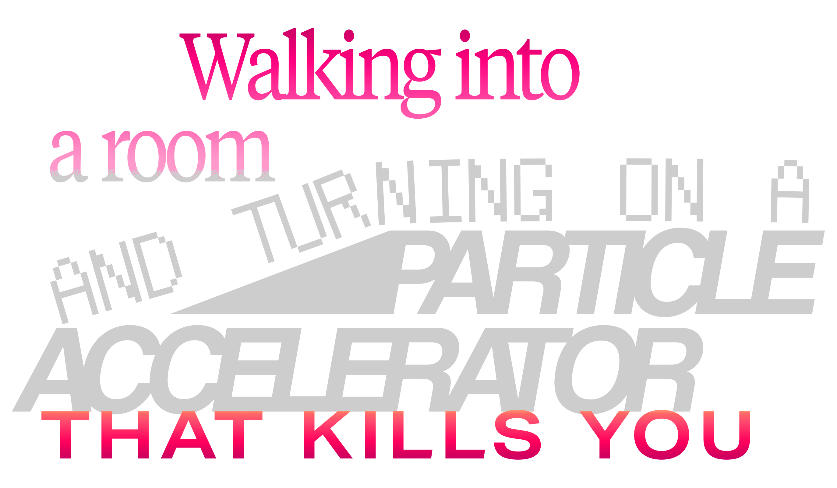 Cover image for Walking into a room and turning on a particle accelerator that kills you