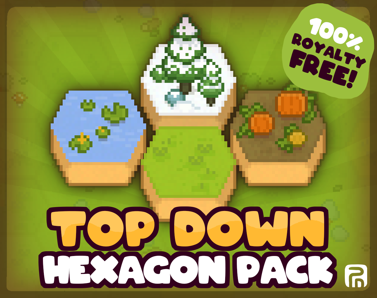 Free Hexagon Pixel-Art Assets! - Hexagon Pixel Art Tile-set by Penzilla