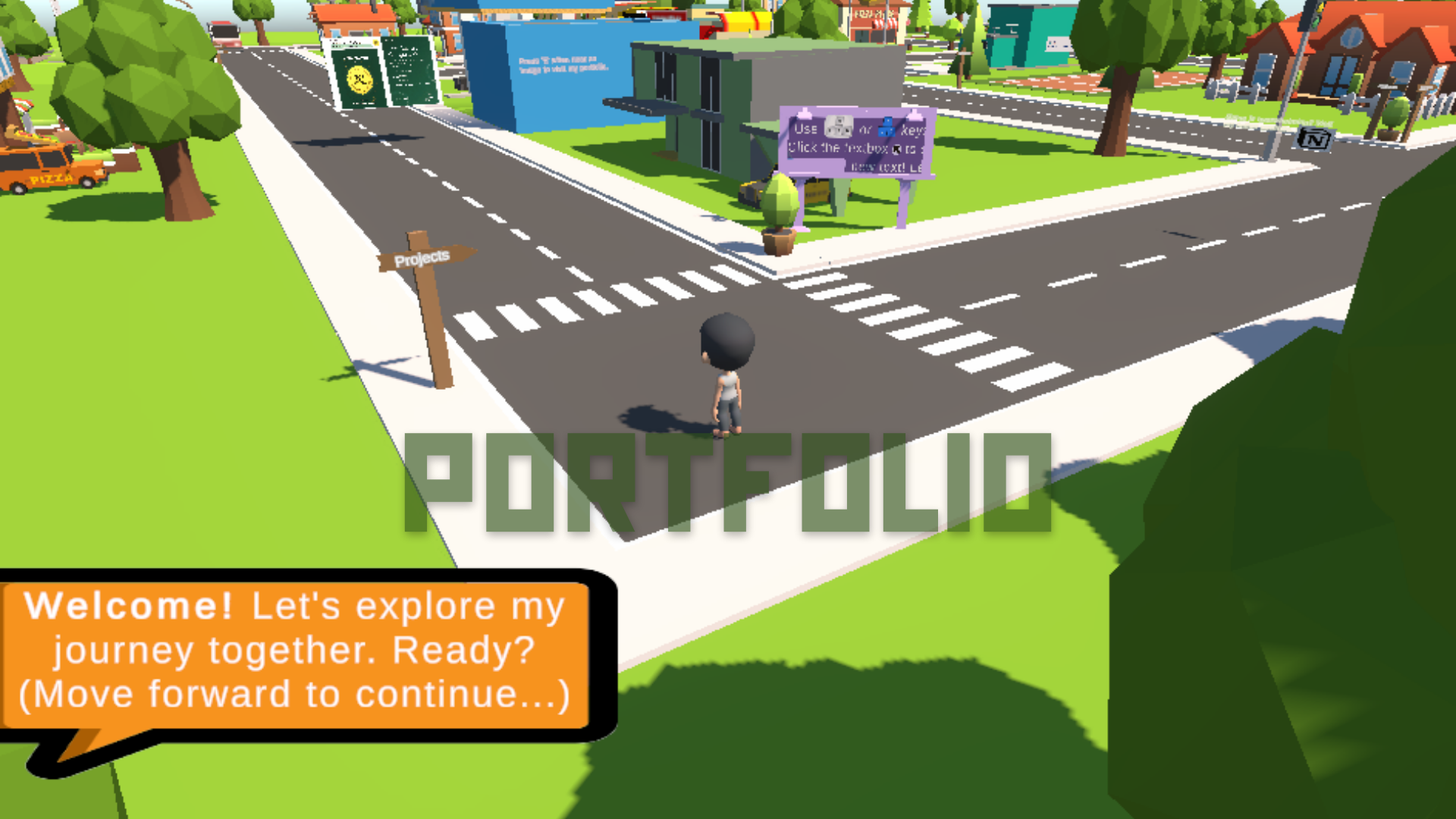 Screenshot of my portfolio game