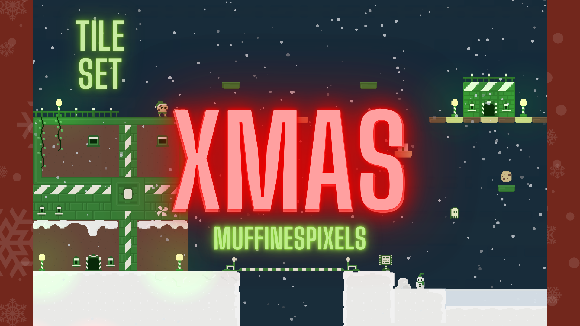 Xmas Platformer Tile Set by muffinespixels