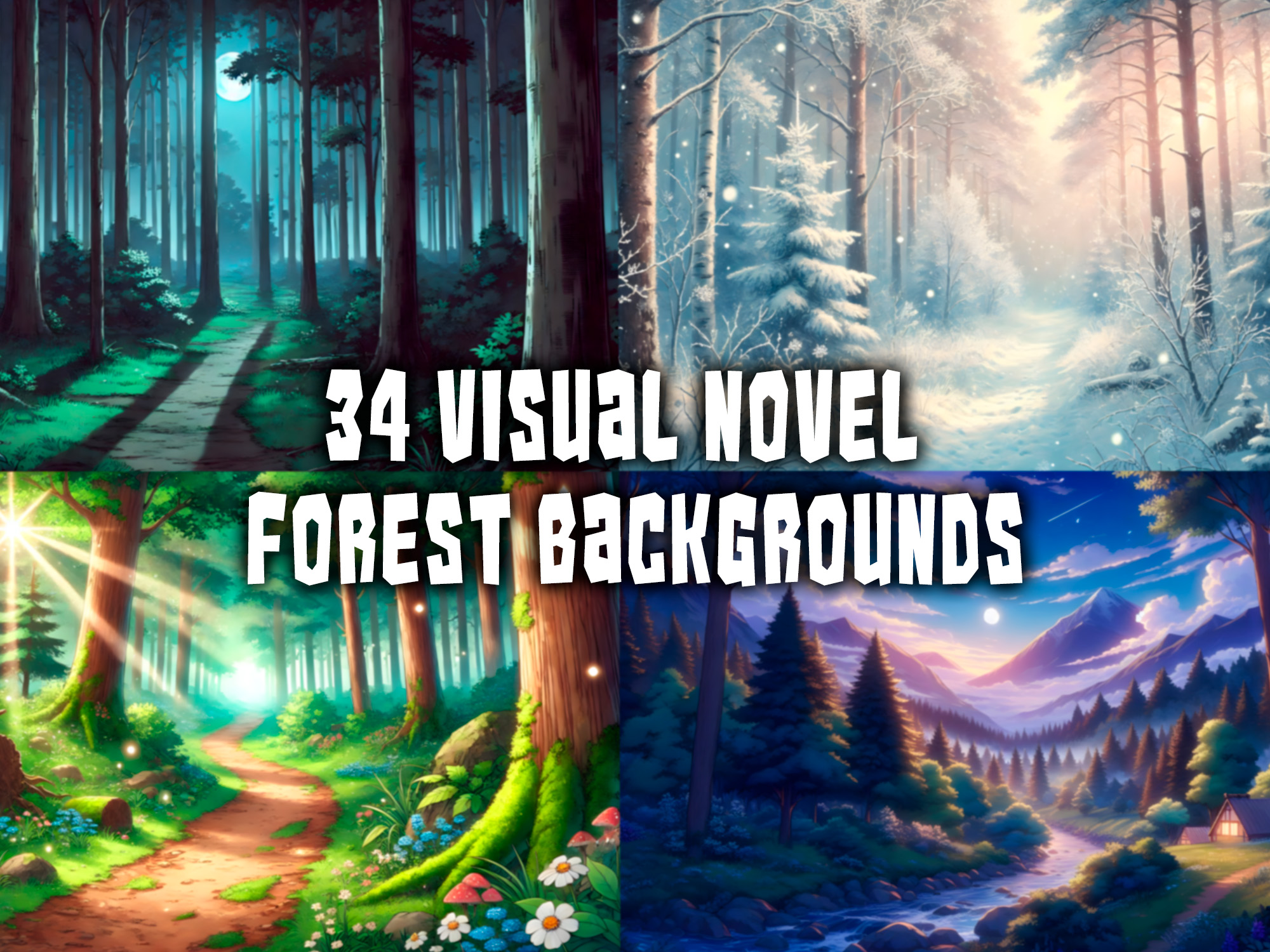 Visual novel backgrounds - forest