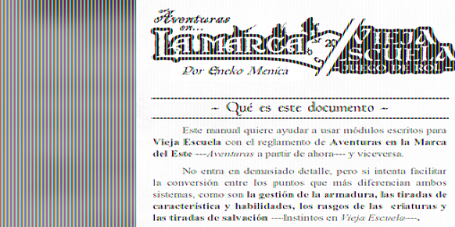 Cover image for Conversor Aventuras en la Marca del Este y Vieja Escuela