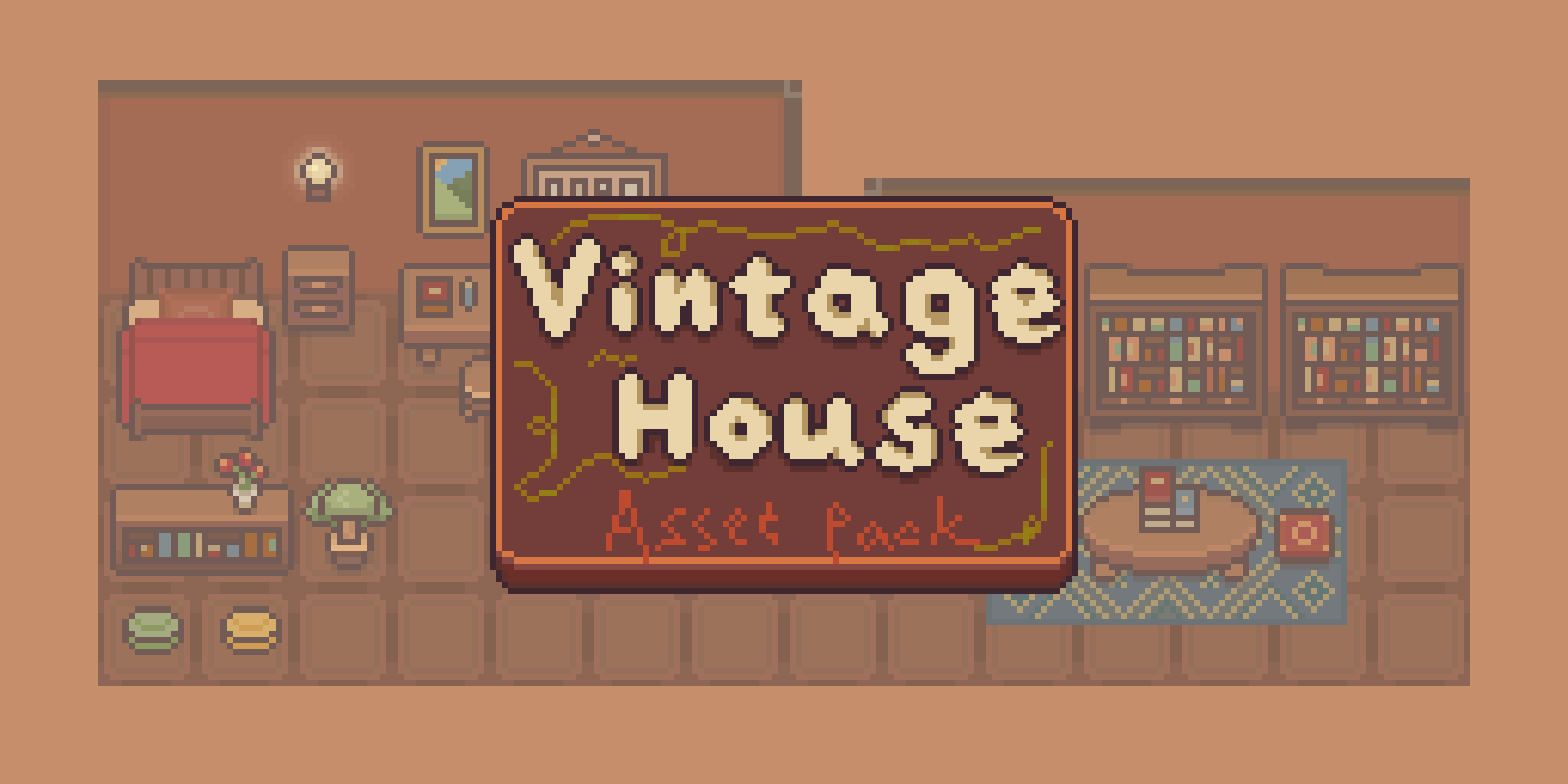 Vintage House Asset Pack - Topdown Tileset