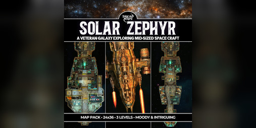 Cover image for Solar Zephyr Spaceship TTRPG Battlemap