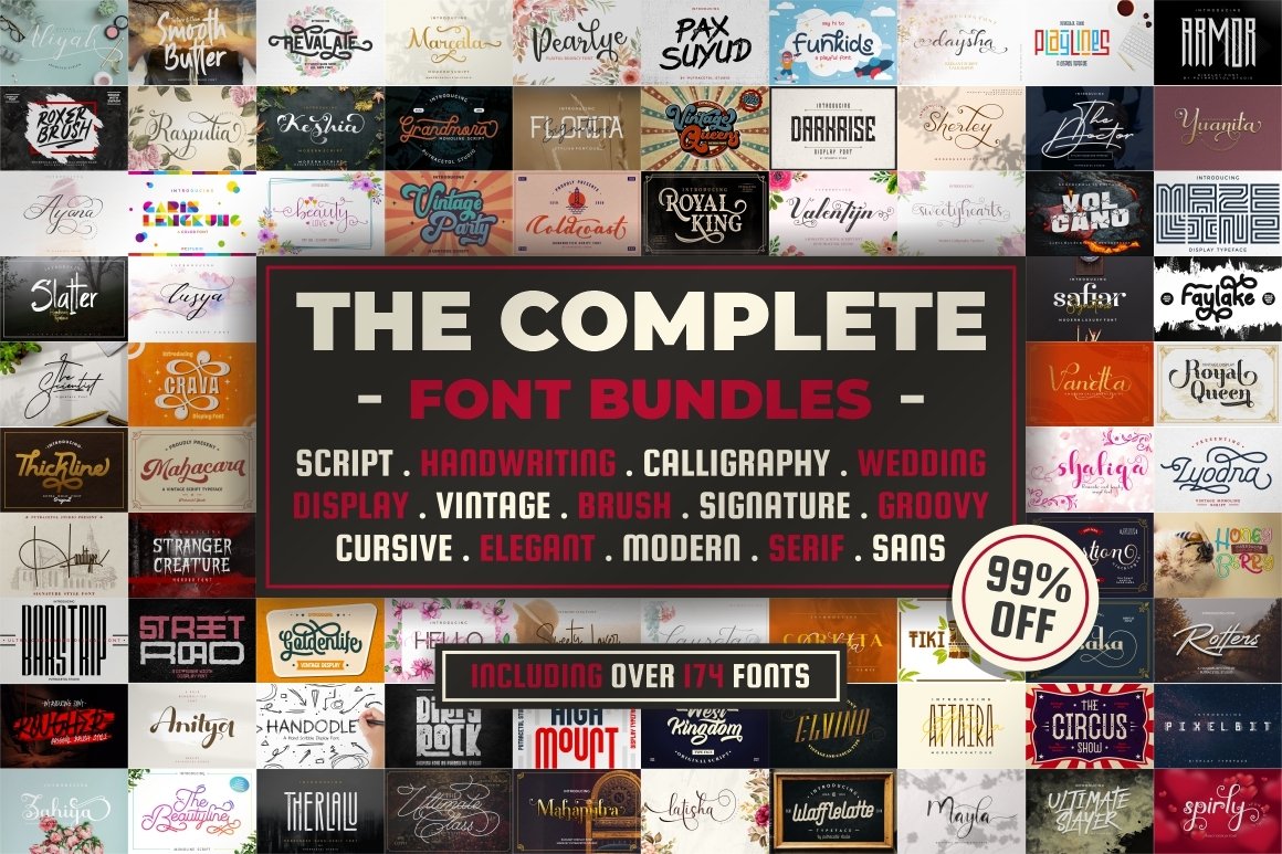 Complete Font Pack - 100+ Fonts Included