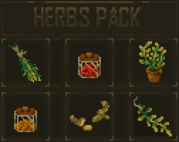 Herbs And Spices Asset Pack 32x32 By Fudzy